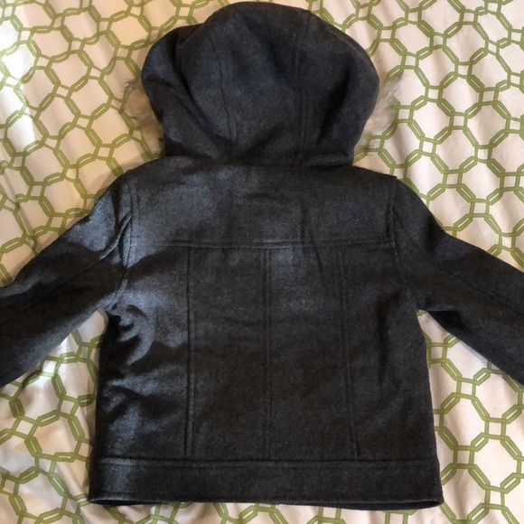 GAP Kids Toddler Wool Toggle Coat Hooded Gray Girls Size 4-5 - Picture 12 of 14
